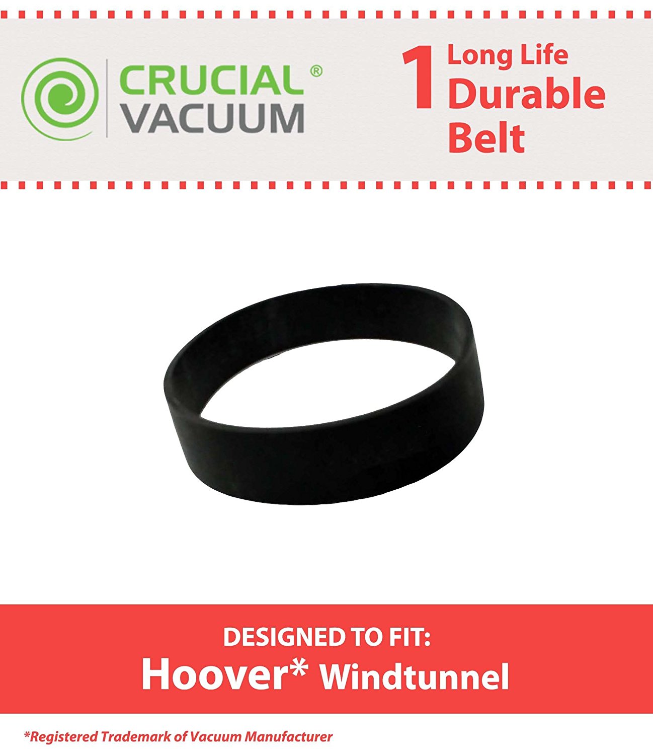 1 Hoover WindTunnel Vacuum Cleaner Agitator Belt; Replaces Part 40201160, 38528033, AH20080