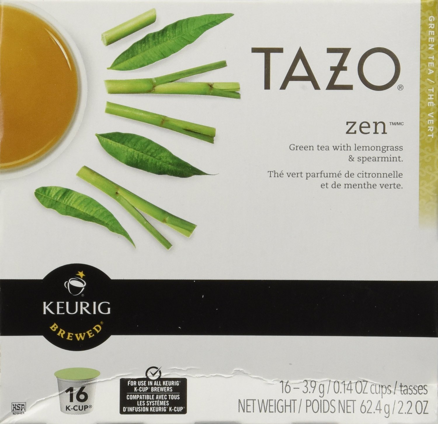Starbucks Tazo Tea Zen Green Tea, 16 KCups for Keurig Brewers N3 free