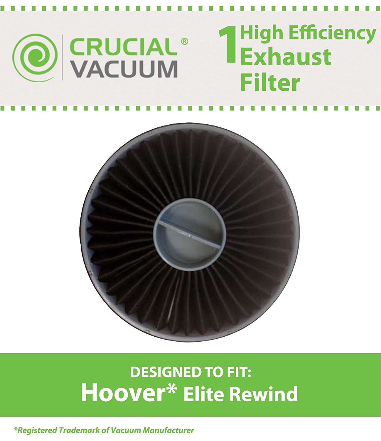 1 Hoover Elite Rewind Allergen Exhaust Filter Designed To Fit Hoover