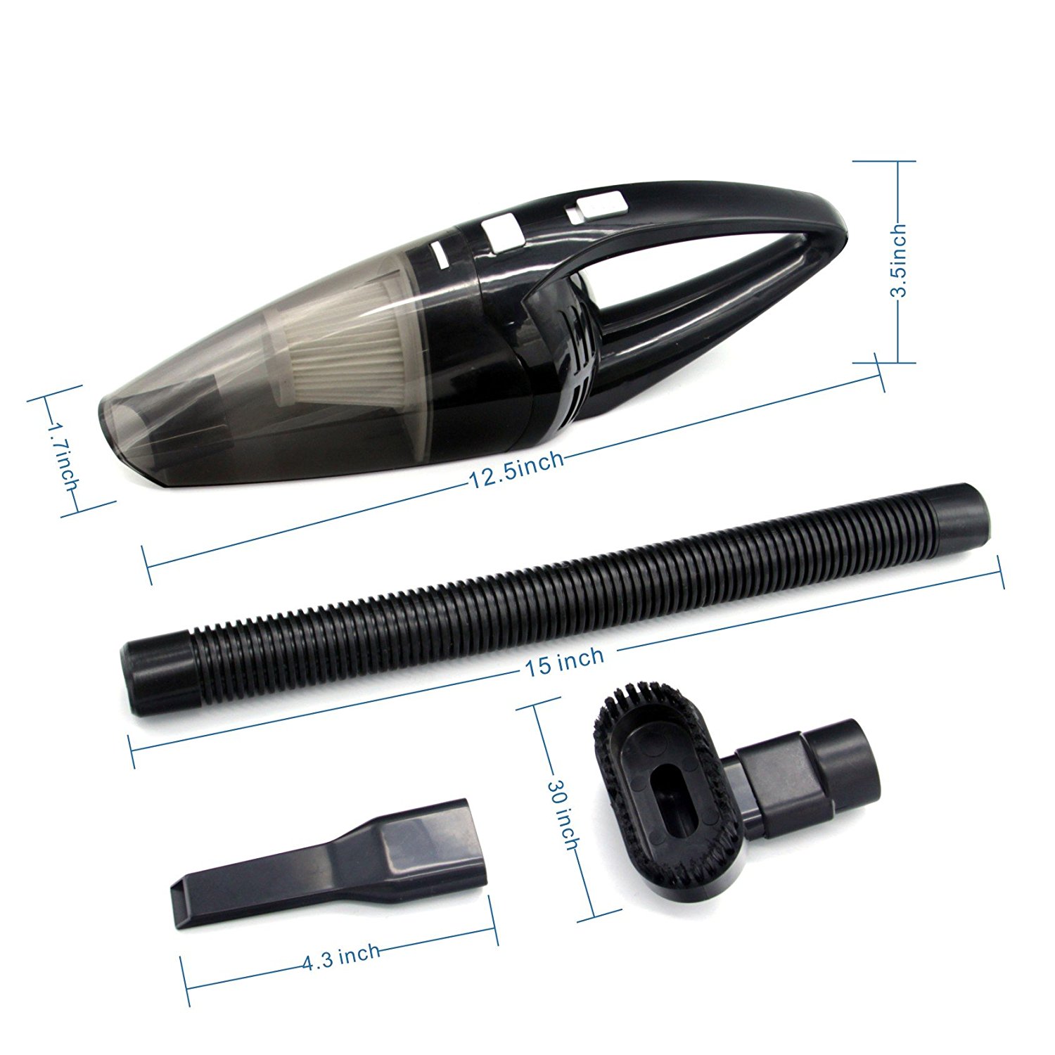 Car Vacuum Cleaner 120W, Warmoor 12V 3000PA Suction Portable Handheld Wet & Dry Auto Vac, 16.4FT