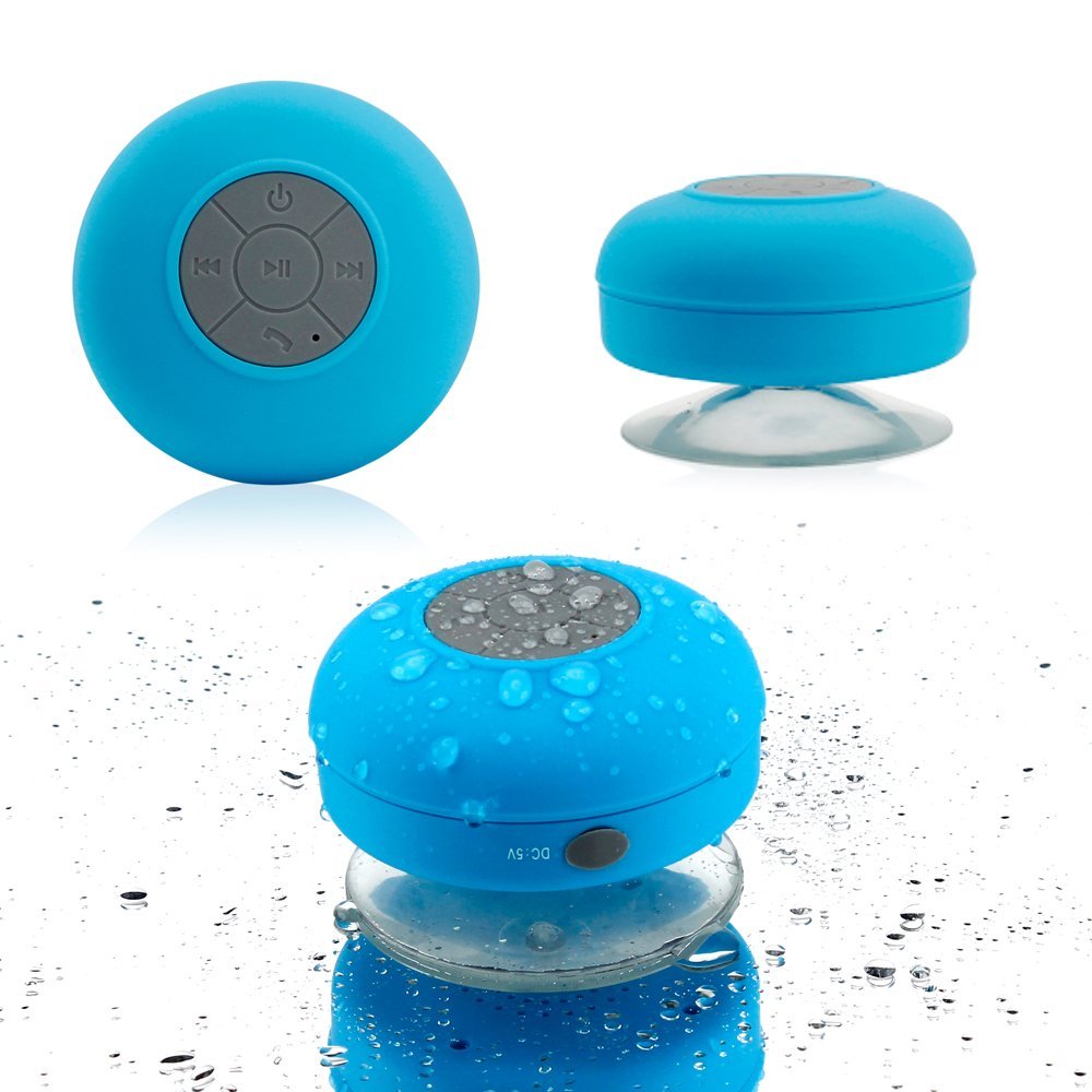 GEARONIC TM Mini Wireless Portable Shower Car Waterproof Bluetooth Handsfree Mic Speaker with