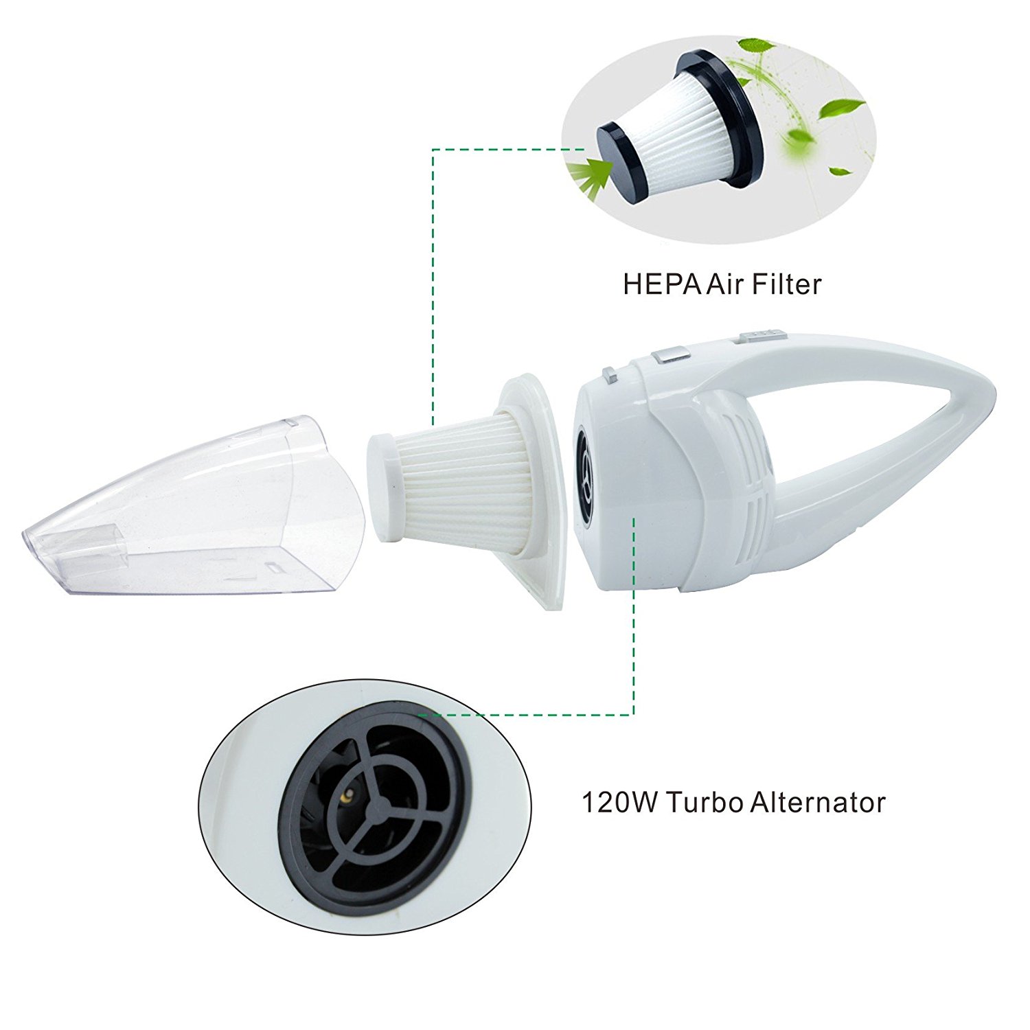 Car Vacuum Cleaner 120W, Warmoor 12V 3000PA Suction Portable Handheld