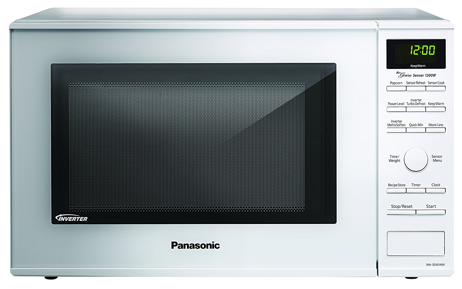 Panasonic NNSD654W White 1200W 1.2 Cu. Ft. Countertop Microwave Oven with Inverter Technology