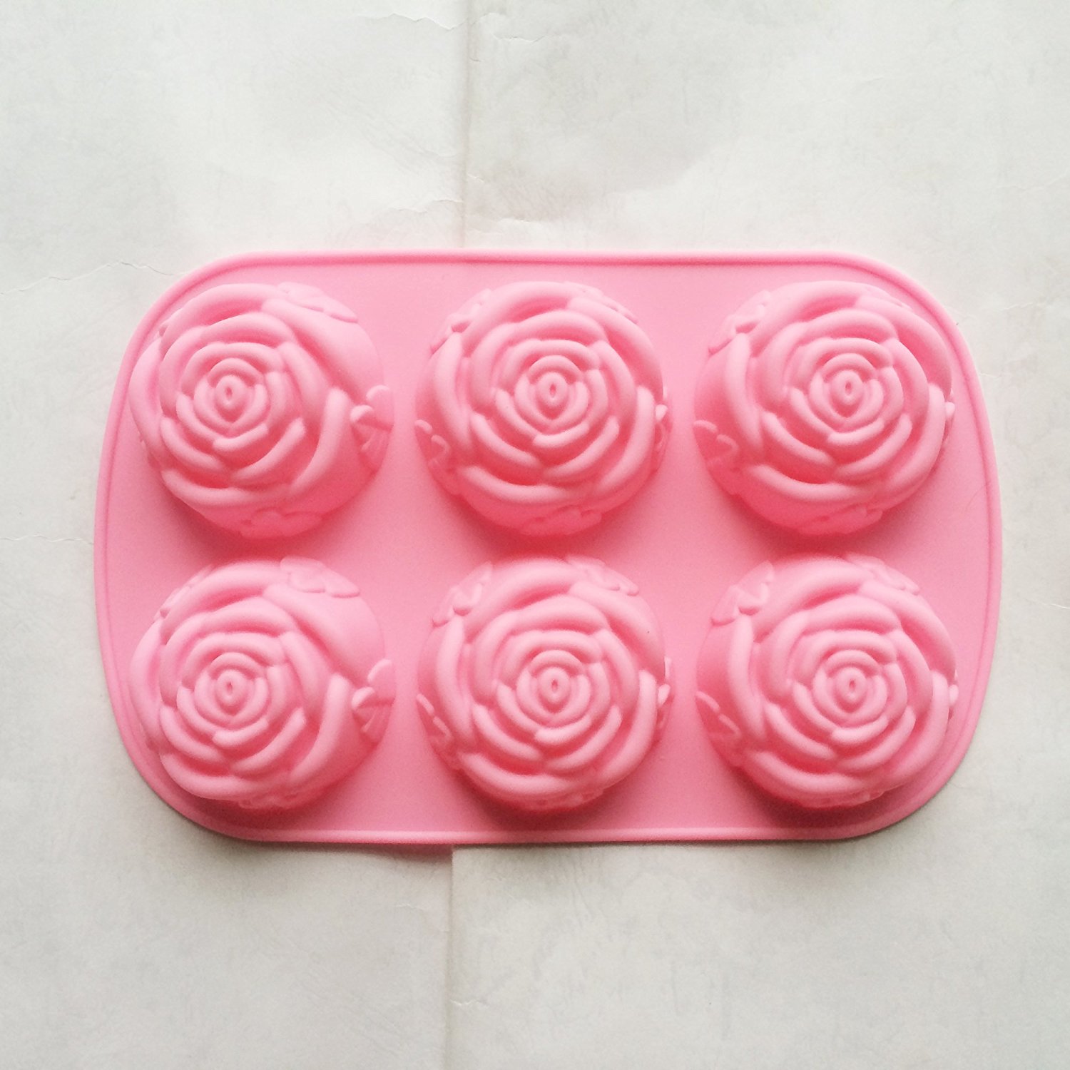 LARGE 6 holes ROSE roses flower Jelly Soap pastry Cake Baking Chocolate