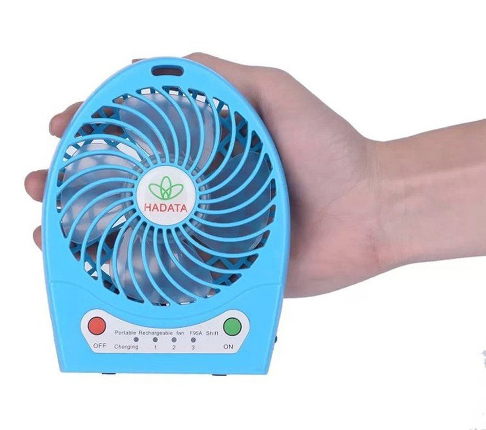 Welltop® Portable Mini fan Rechargeable Desktop Fan wih LED Light 4