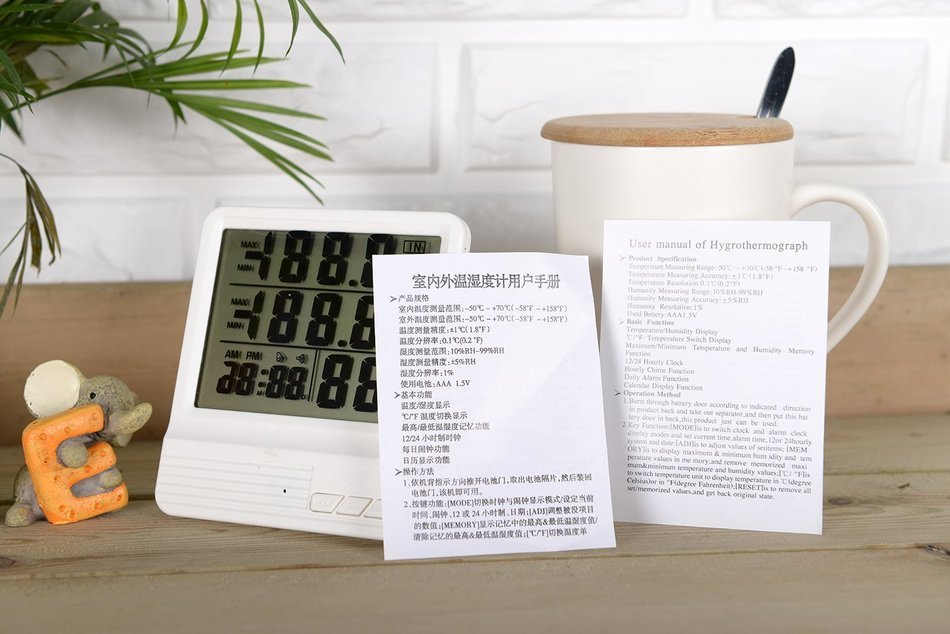 Humidity Monitor with Probe,Baby Room Digital Indoor Outdoor