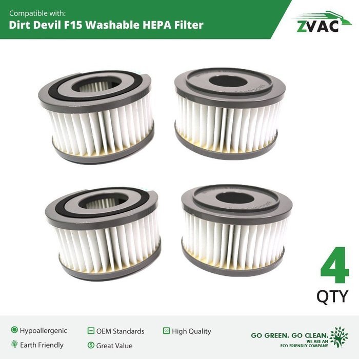 Dirt Devil F15 Washable HEPA Filter 2 Pack Fits all Dirt Devil
