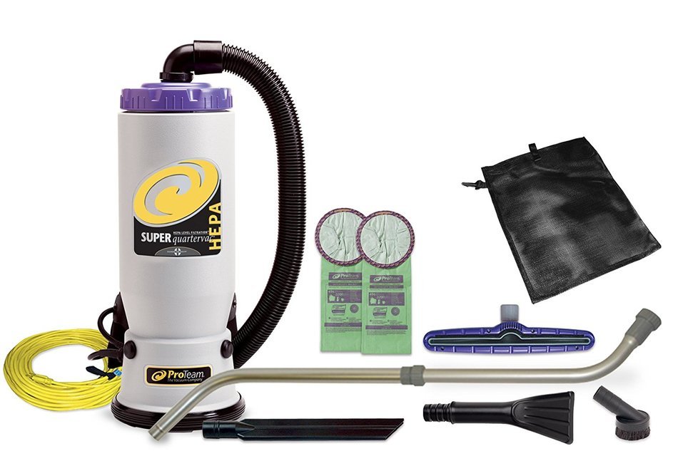 ProTeam Backpack Vacuums Super QuarterVac HEPA Commercial Backpack