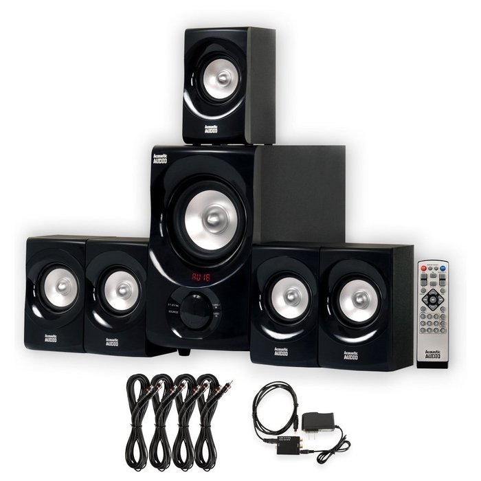 Acoustic Audio AA5171 Home 5.1 Bluetooth Speaker System with Optical