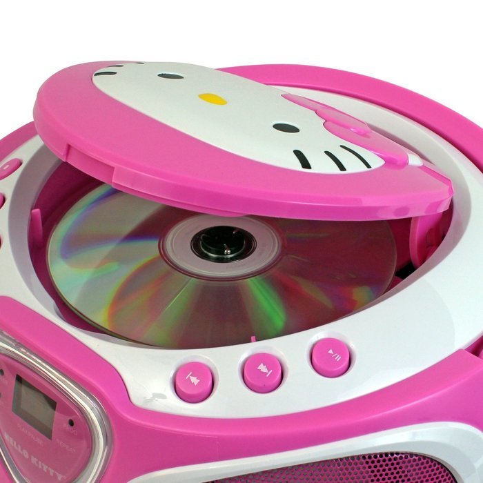 Hello Kitty CD Boombox with AM/FM Radio and LED Light Show N3 free