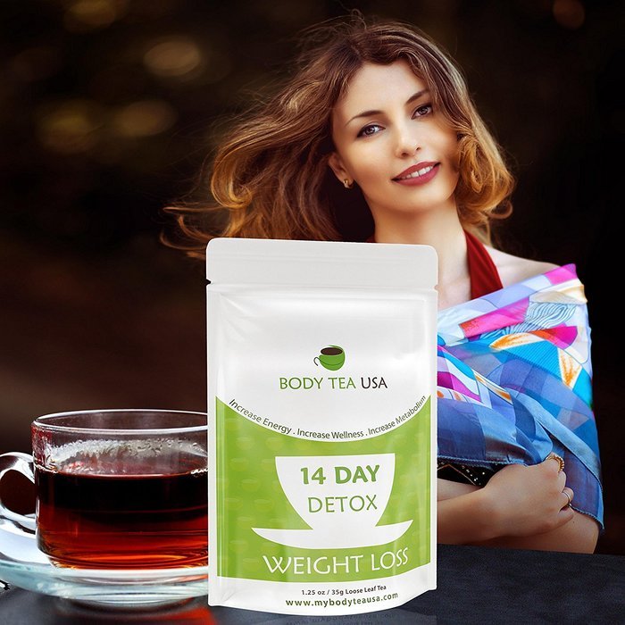 Body Tea USA Flat Tummy Detox Tea 14 Day Skinny Teatox Herbal Slimming Green Tea For Weight Loss