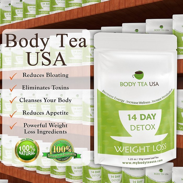 Body Tea USA Flat Tummy Detox Tea 14 Day Skinny Teatox Herbal Slimming Green Tea For Weight Loss
