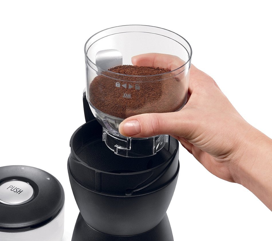 DeLonghi KG49 Electronic CoffeeBean Grinder with 3 Grind Settings free