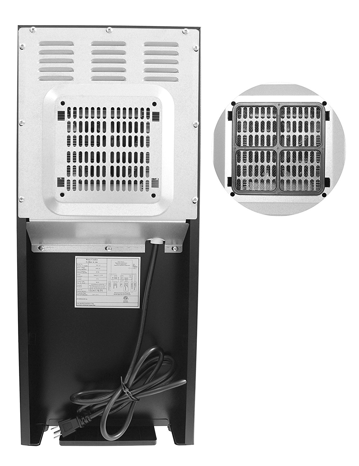 HOMEIMAGE Thermo Electric Wine Cooler for 12 Bottles with Vertical Rack HI12C N2 free image