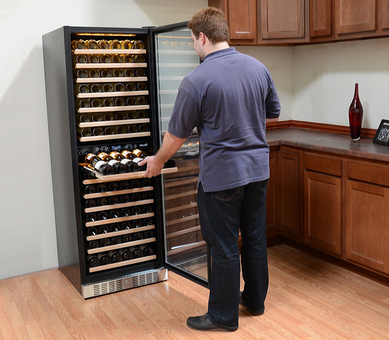 NewAir AWR1600DB Premier Gold Series 160 Bottle BuiltIn WIne Cooler