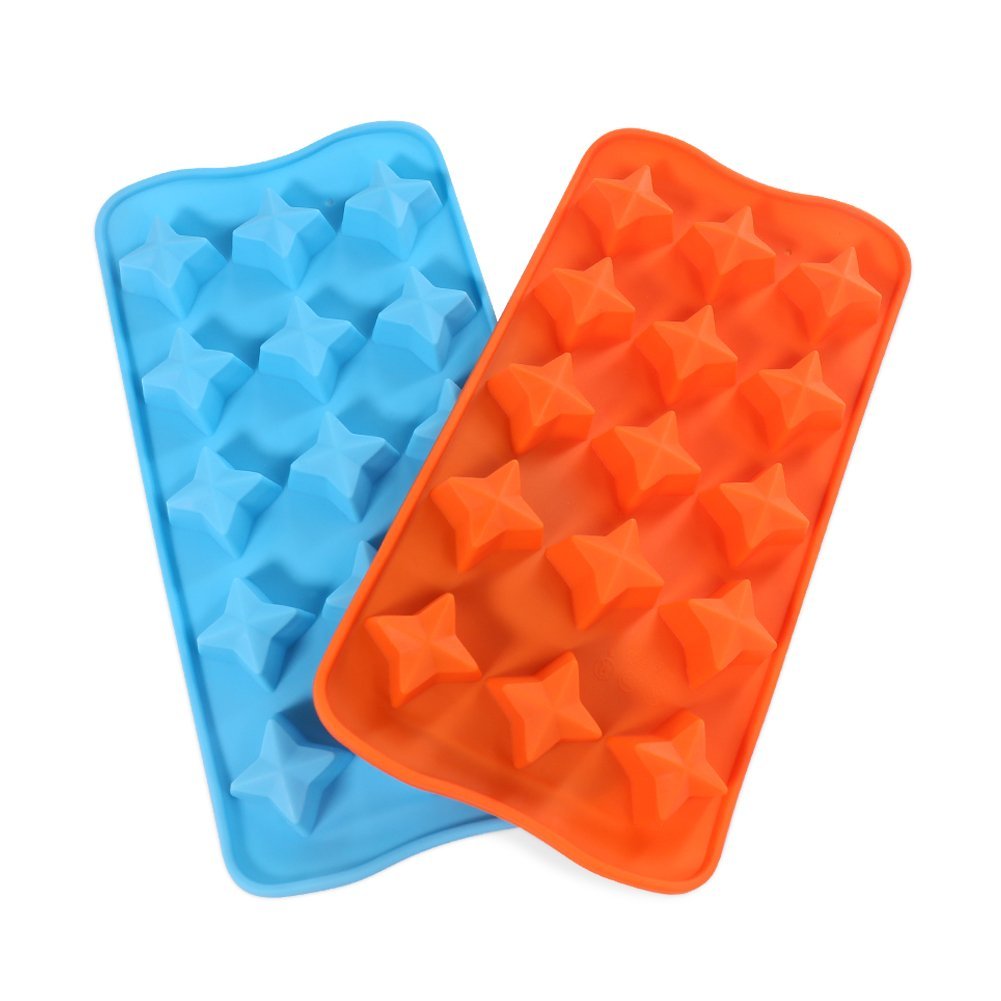 Candy Making Molds, 2PCS YYP [15 Cavity Star Shape Mold] Silicone Candy
