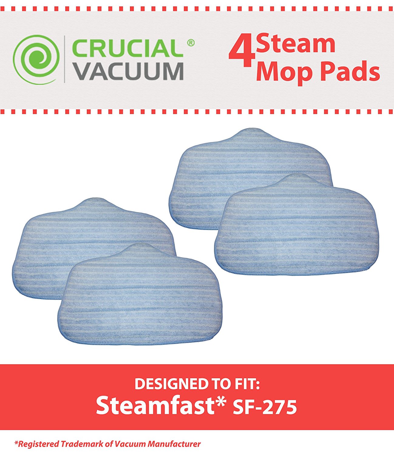 4 Steamfast Washable Microfiber Steam Cleaner Pads Fits Steamfast
