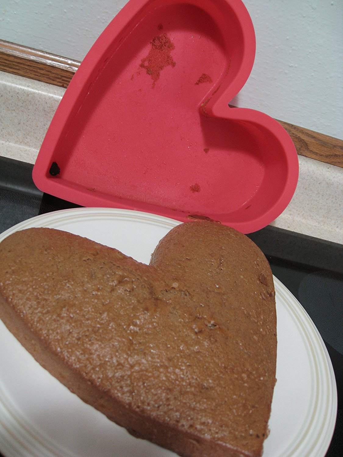 Red Heart Cake Pan cmsHome Premium Food Grade Silicone NonStick Non