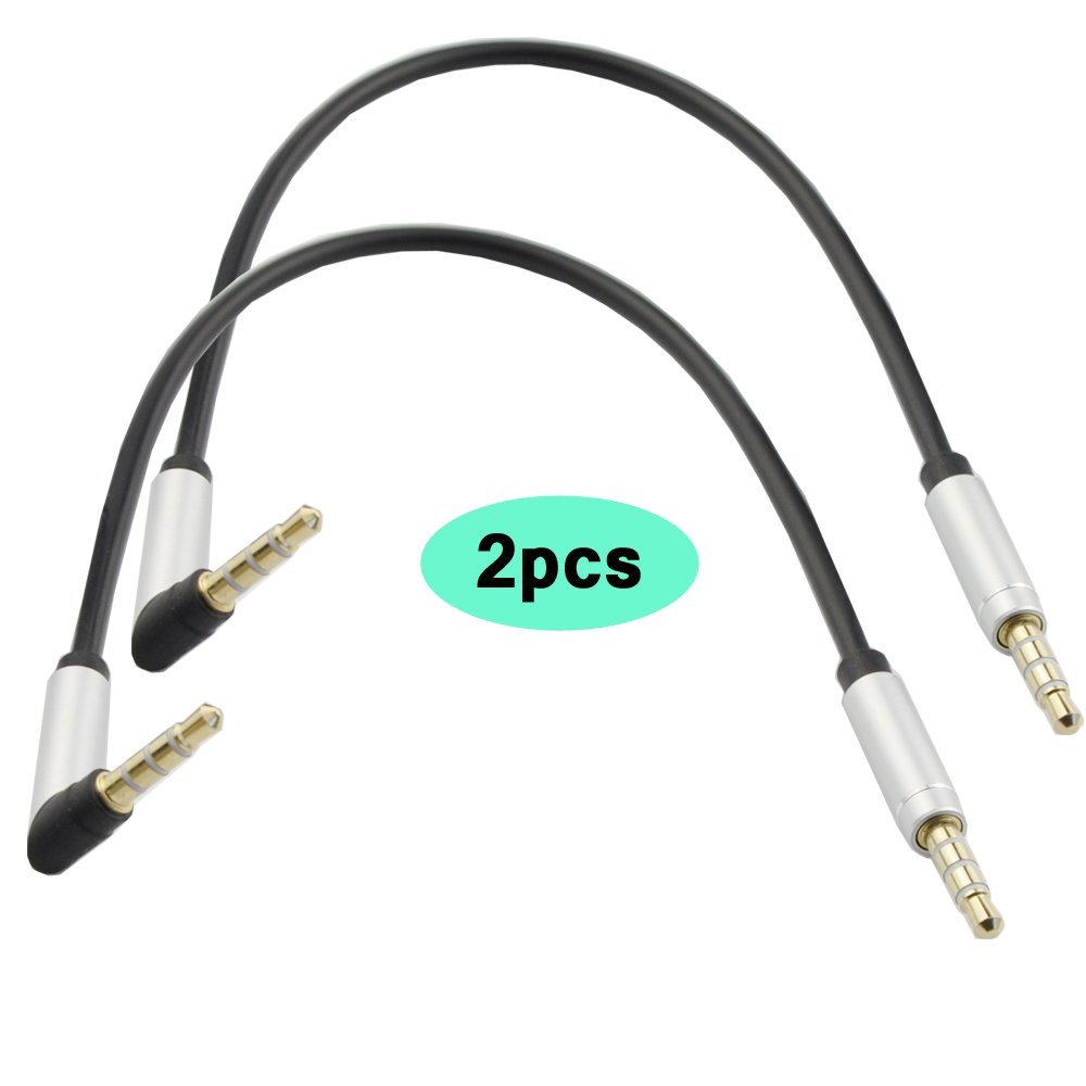 Seadream 2Pack 6 inch 4Pole 3.5mm Male Right Angle to 3.5mm Female