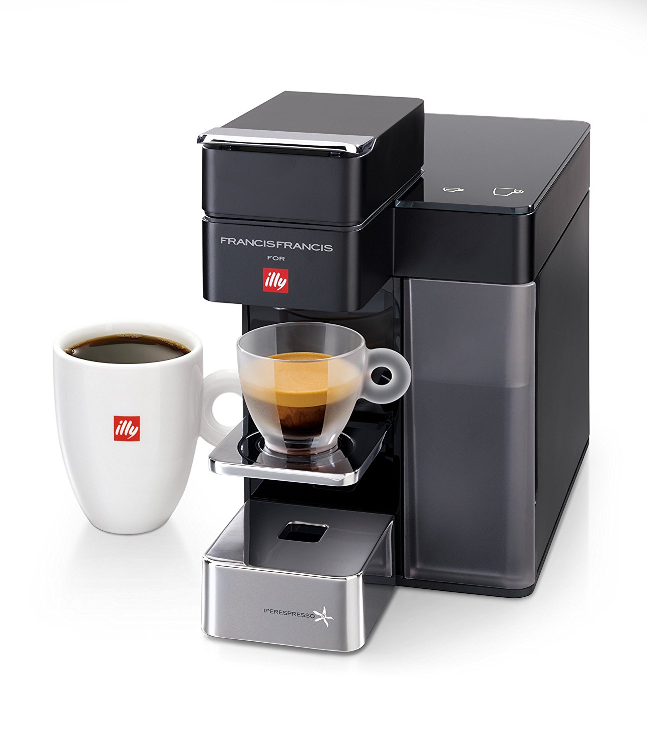 Francis Francis for Illy 60068 Y5 Duo Espresso & Coffee Machine, Black