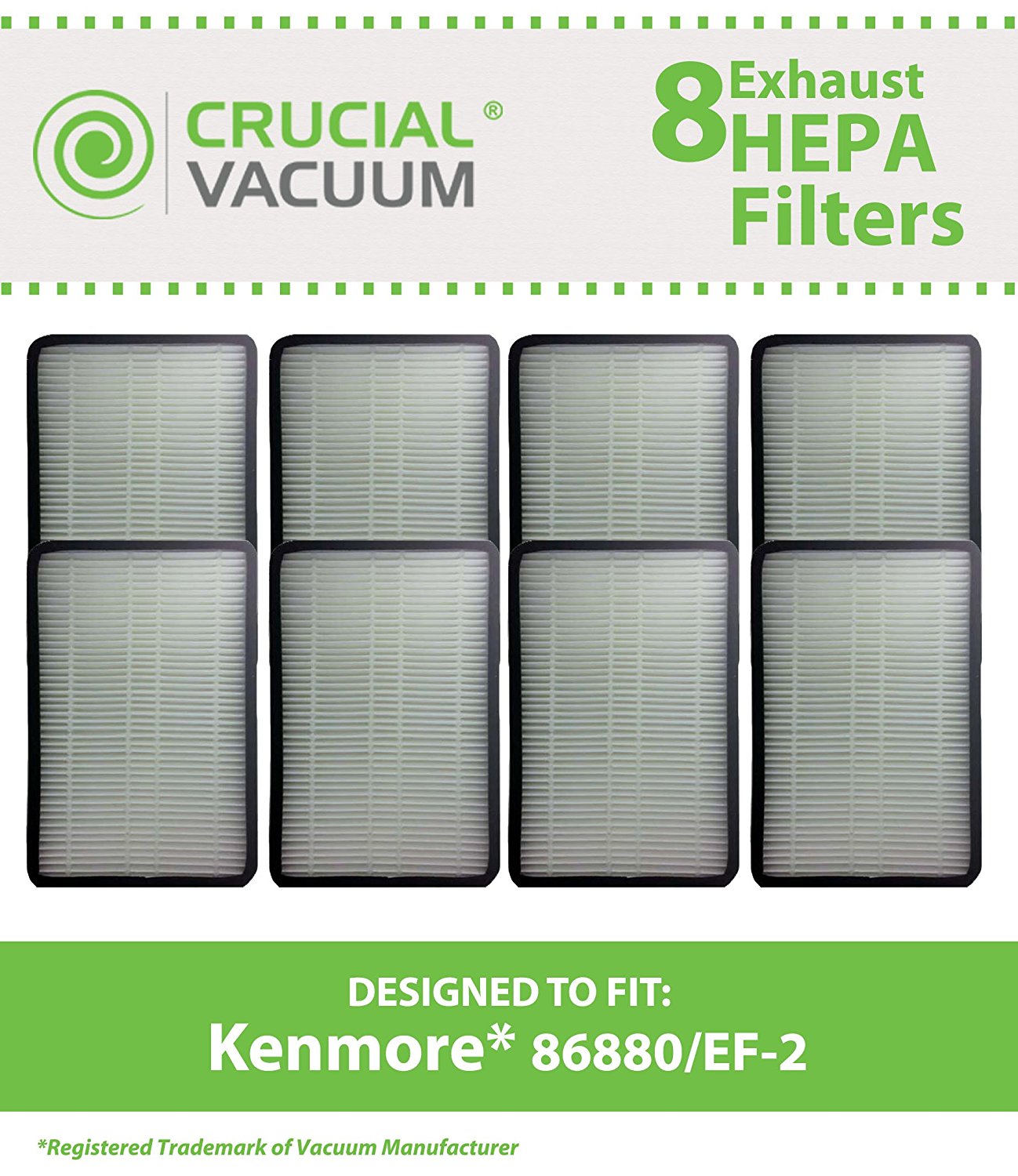 8 Kenmore 86880 EF2 Replacement Exhaust Vacuum Filter, Compare to