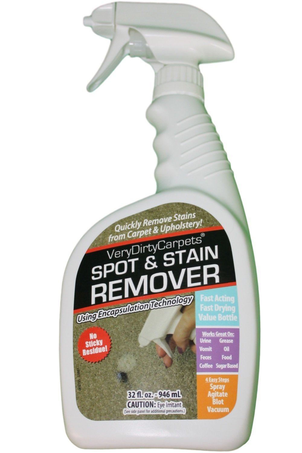 Carpet & Upholstery Cleaning Solution Spot & Stain Remover Spray 32 Oz