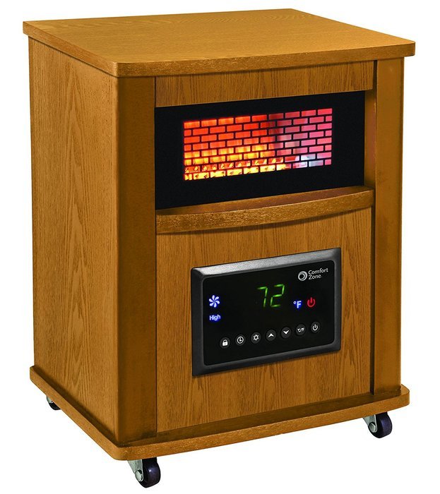 Comfort Zone 16 Inch Infrared Quartz Wood Heater (Oak) free