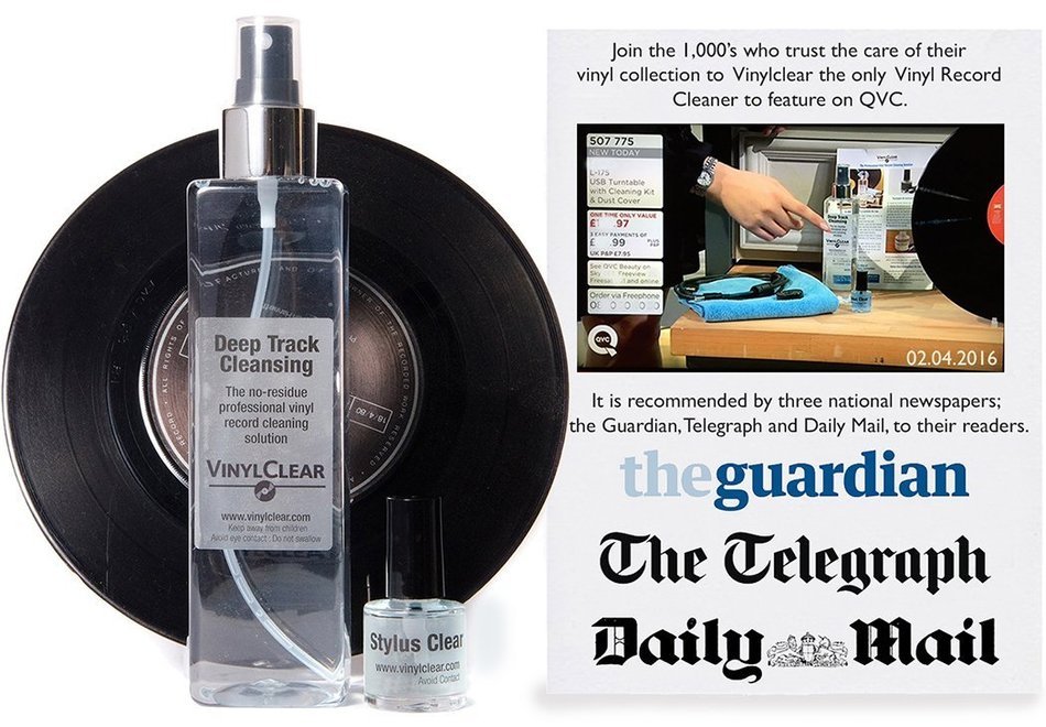 Vinyl Record LP & Stylus Cleaning Kit with Microfibre Cloth by Vinyl