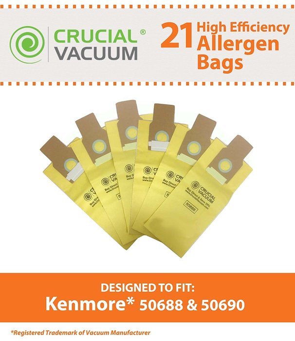 27 Kenmore Upright 50688 and 50690 Micro Filtration Vacuum Bags, Fits