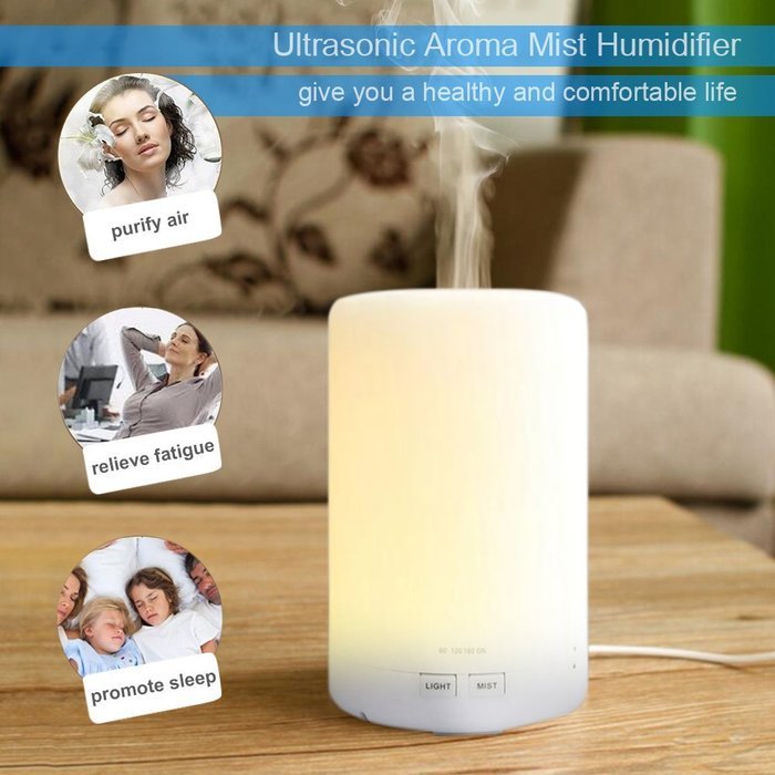 Cool Mist Ultrasonic Humidifier, HUIRUI Essential Oils Diffuser 180ml