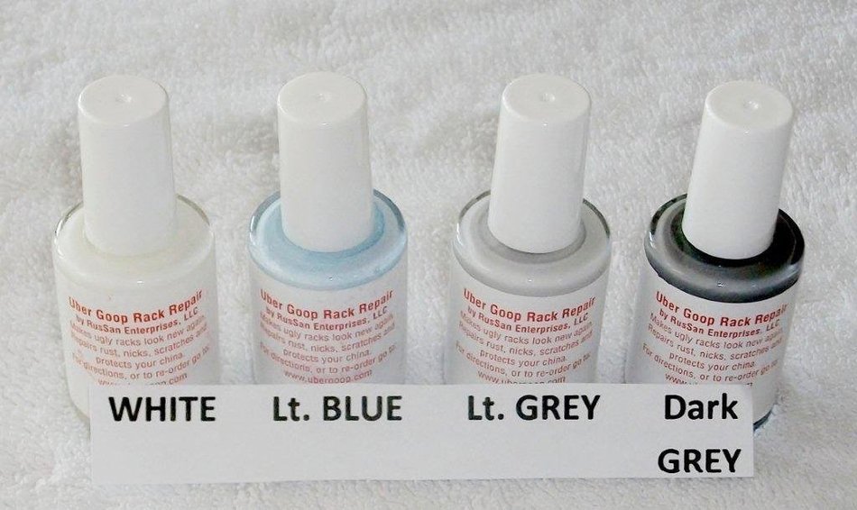 (NEW 1oz size) Uber Goop WHITE Dishwasher Rack Coating/Glue w/150 caps
