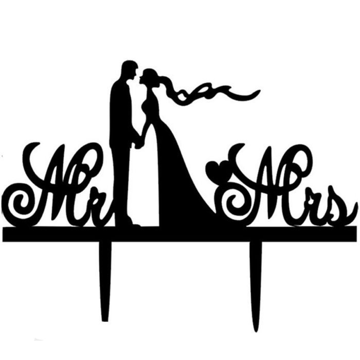 Ecape Wedding Cake Toppers Acrylic Bride and Groom Bridal Cake Toppers