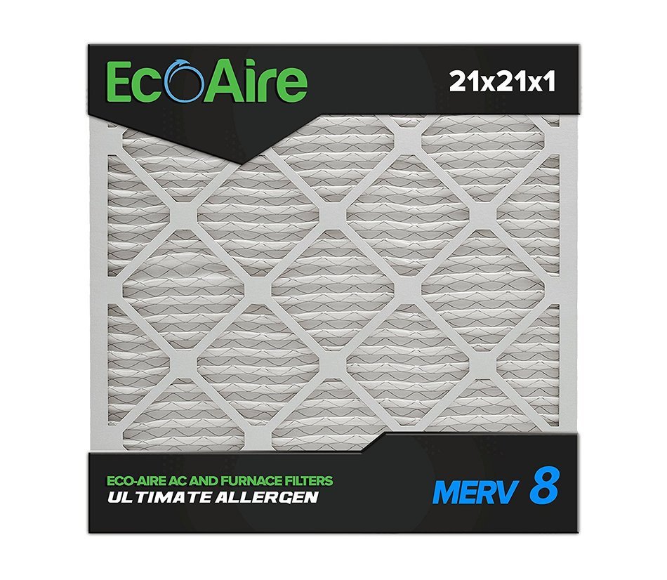 EcoAire 21 x 21 x 1 Premium MERV 8 Pleated Air Conditioner Filter, 6