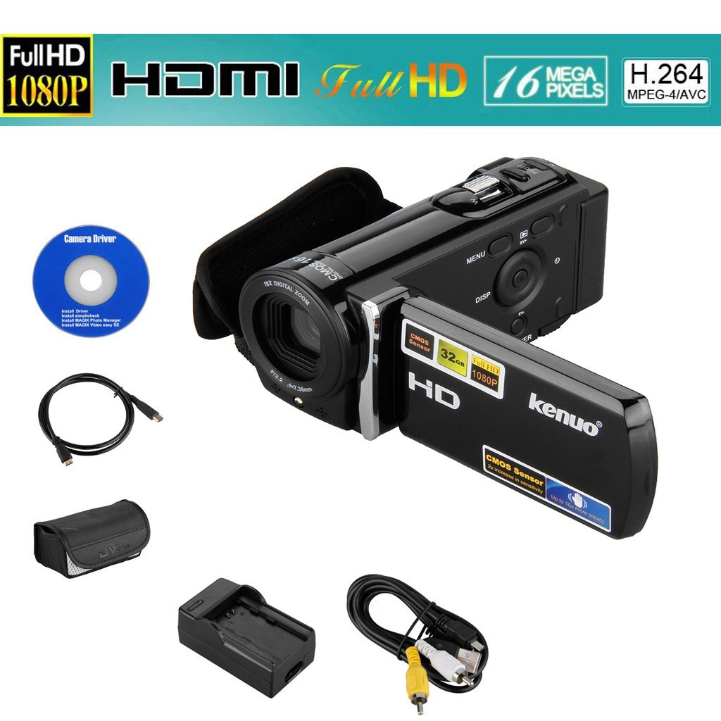KENUO 3.0" TFT LCD 16x Zoom DV HD 1080P 16MP Camcorder Digital Video