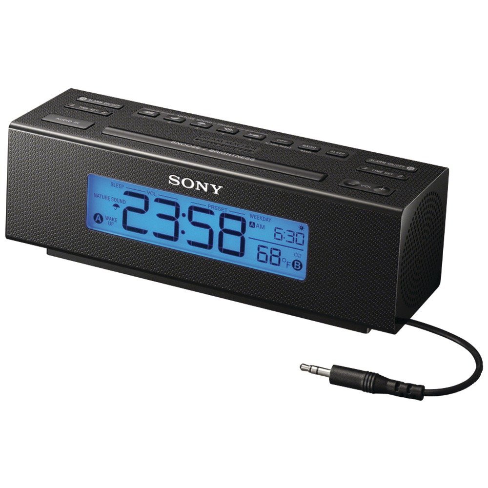 Sony ICFC707 Clock Radio with AM/FM Dual Alarm and Large Easy to Read