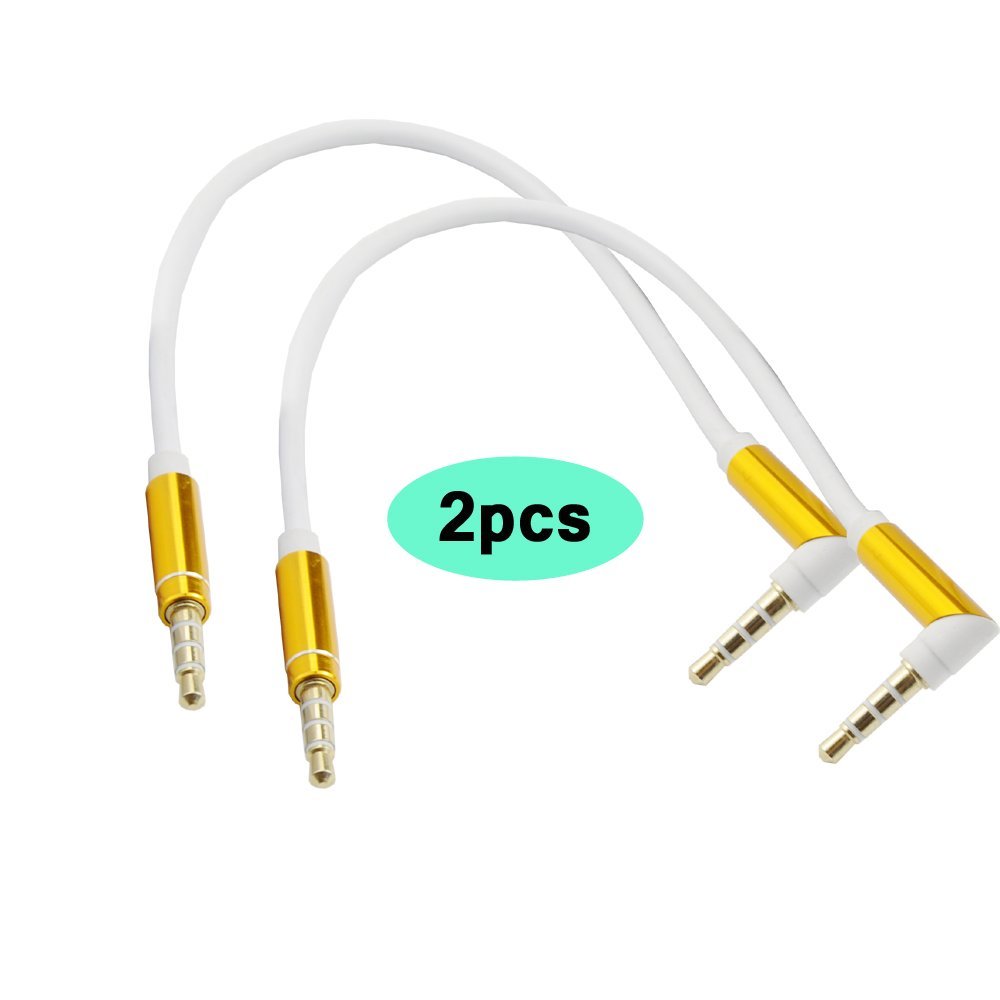 Seadream 2Pack 6 inch 4Pole 3.5mm Male Right Angle to 3.5mm Female