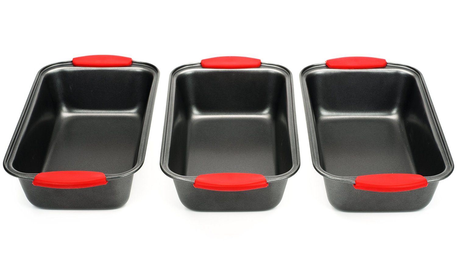 Elite Bakeware 3 Piece NonStick Bread Pan Set Loaf Pans For Bread