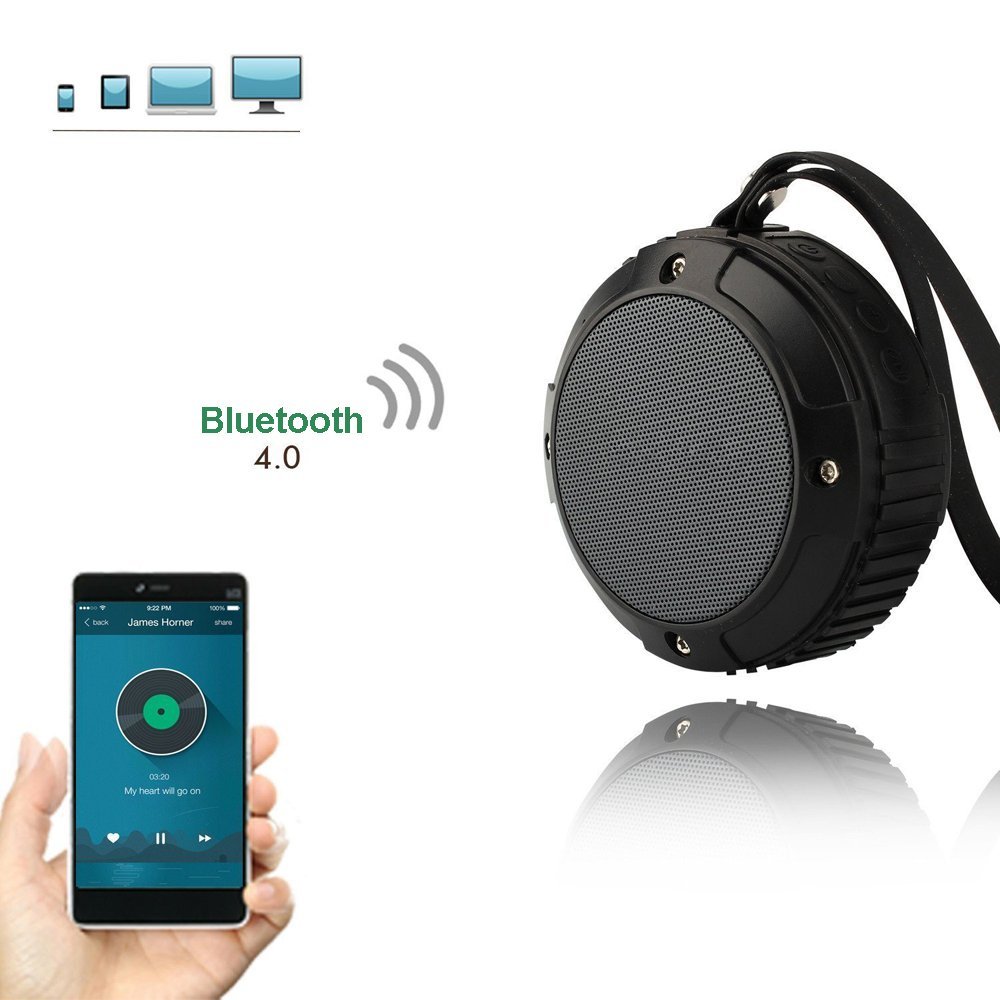 Waterproof Bluetooth Speakers, Mindkoo Smart Wireless Portable Outdoor