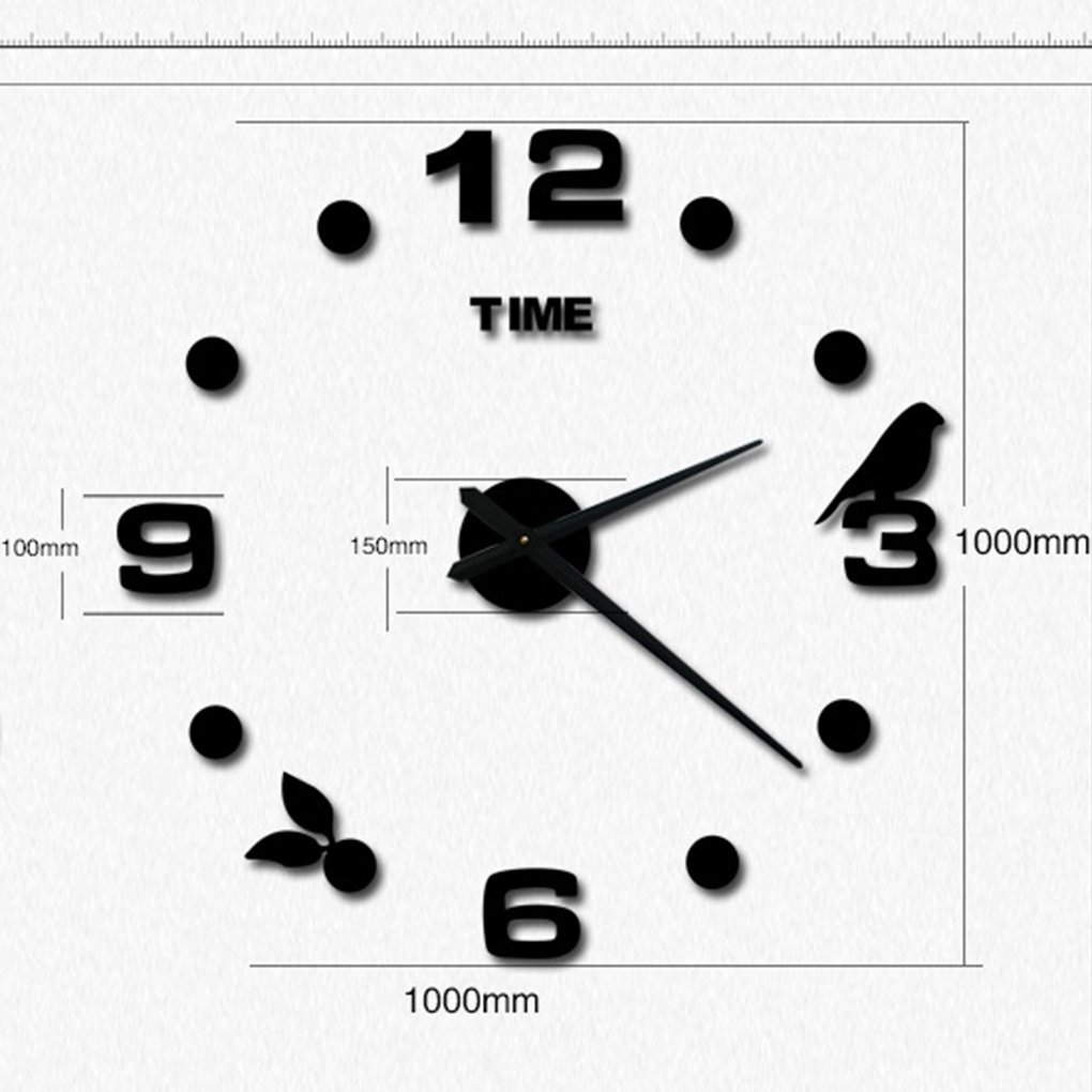 MuLuo Home Decorations 3d Acrylic Mirror Stickers Clocks Living Room