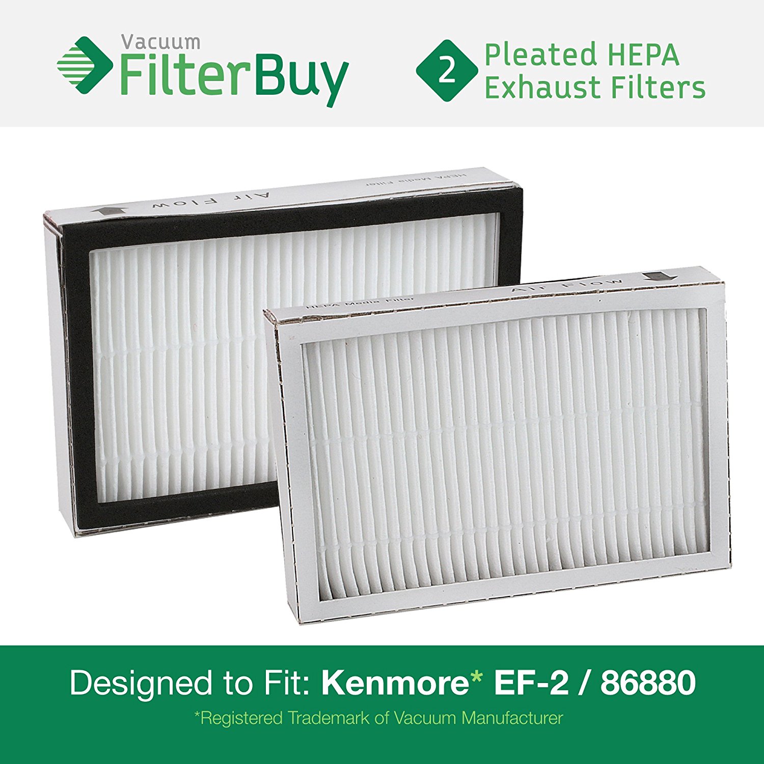 2 Kenmore EF2 86880 Exhaust Vacuum HEPA Filters. Designed by