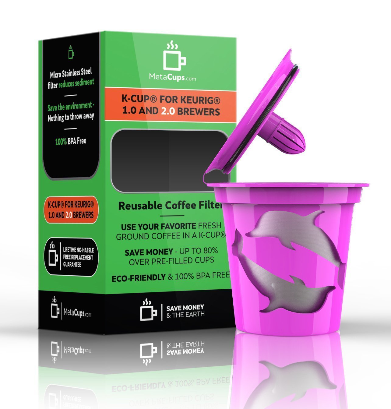 MetaCups 2.0 K Cups Reusable Refillable Coffee Filters for Keurig 2.0