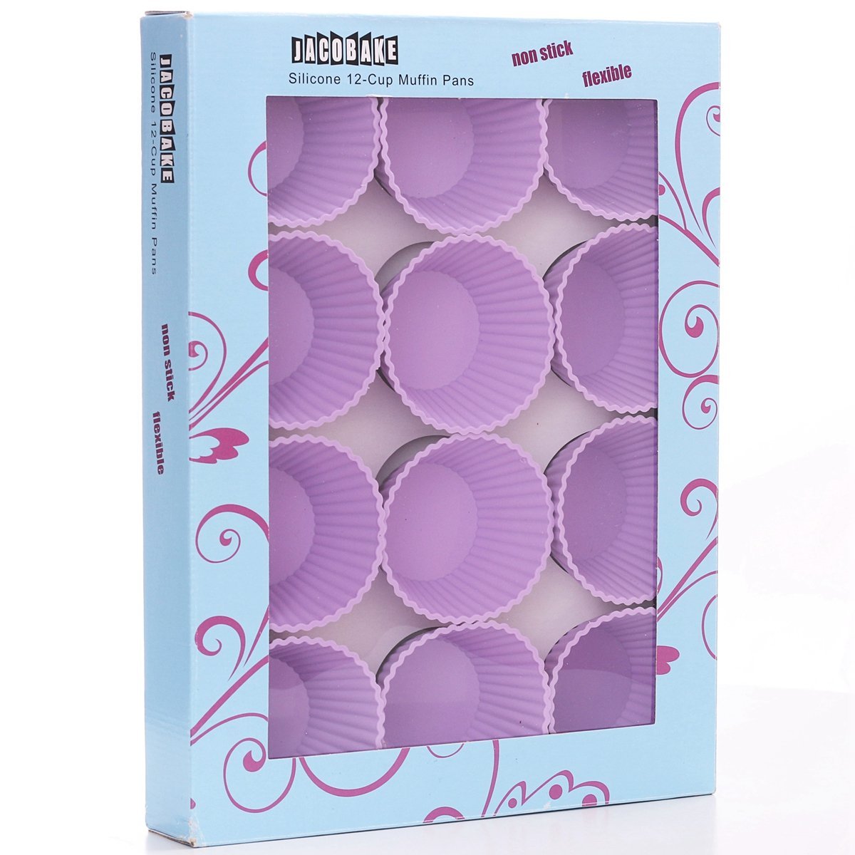 Jacobake Silicone Cupcake Liners Reusable Silicone Muffin Liners