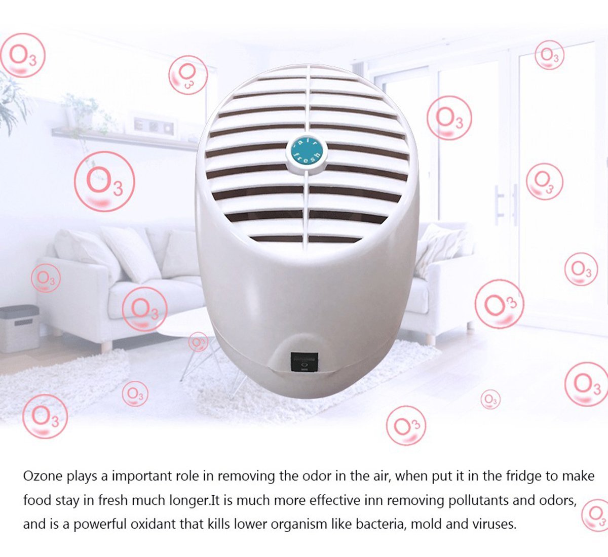 RIGOGLIOSO Desktop Air Purifier, Air Ionizer ,Portable Air Purifier