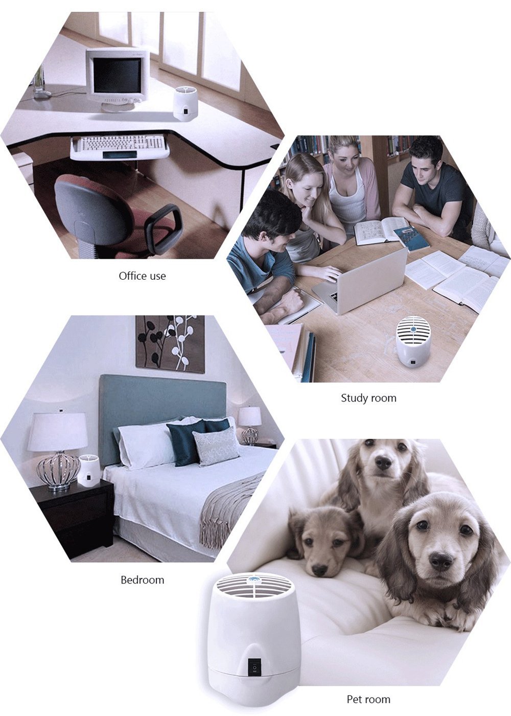 RIGOGLIOSO Desktop Air Purifier, Air Ionizer ,Portable Air Purifier