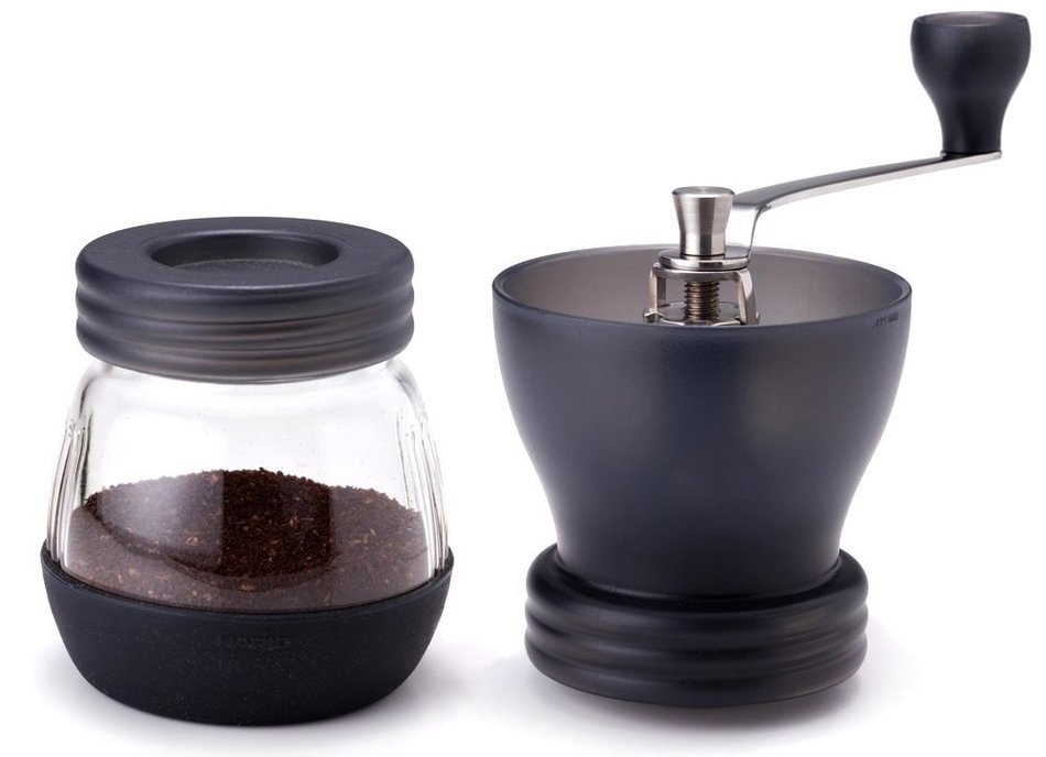 PuTwo B0140MSTO2 Coffee Grinder Burr Stainless Steel with Ceramic Hand Crank, Black N2 free