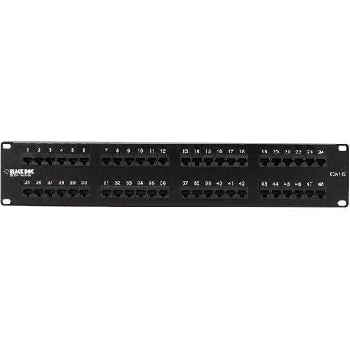 BLACK BOX CORPORATION Economy CAT6 Patch Panel, 48Port, 2U / JPM648A