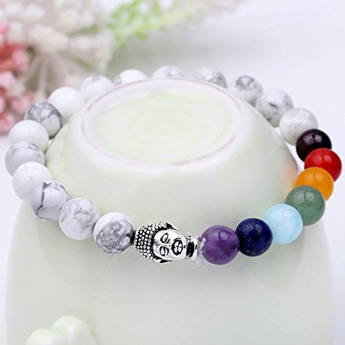 Chic Retro 7 Chakra Healing Yoga Reiki Prayer Bead Bracelet Buddha Head Bracelet free image download