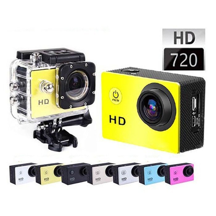 GOLDFOX SJ4000 HD Waterproof Sports DV 720P Action Camera Helmet Bike Car CAM Yellow N2 free