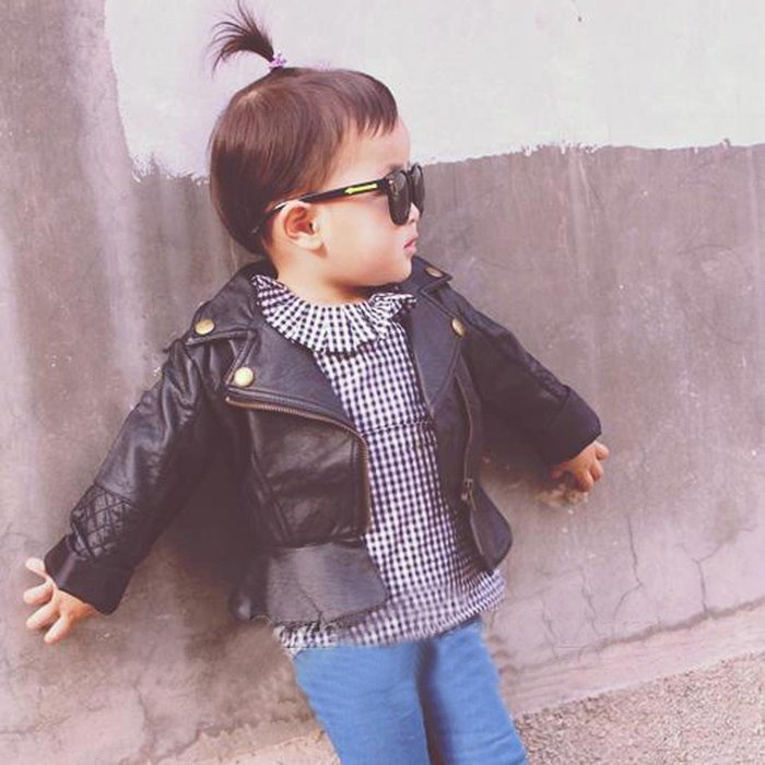 Coat ,BeautyVan Child Kid Baby Fashion Infant Leather Jacket Zipper