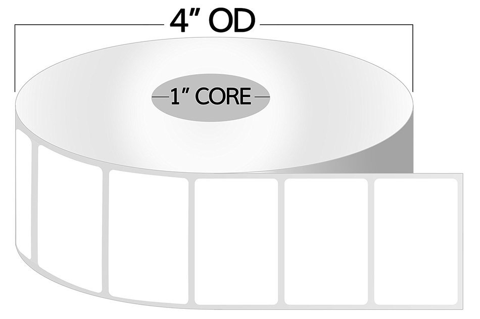 1 Inch Core 1.5 x 0.5 Zebra Compatible Direct Thermal Labels 10 Rolls